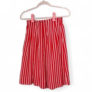 Red and White Striped Skirt